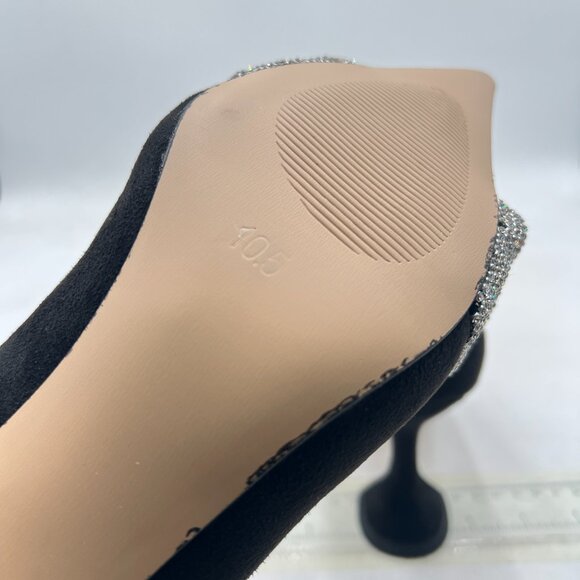 YDN Black Pointed Toe Slip on Pumps Special High Heel Shoe Party Prom Dress Lady - Picture 6 of 8